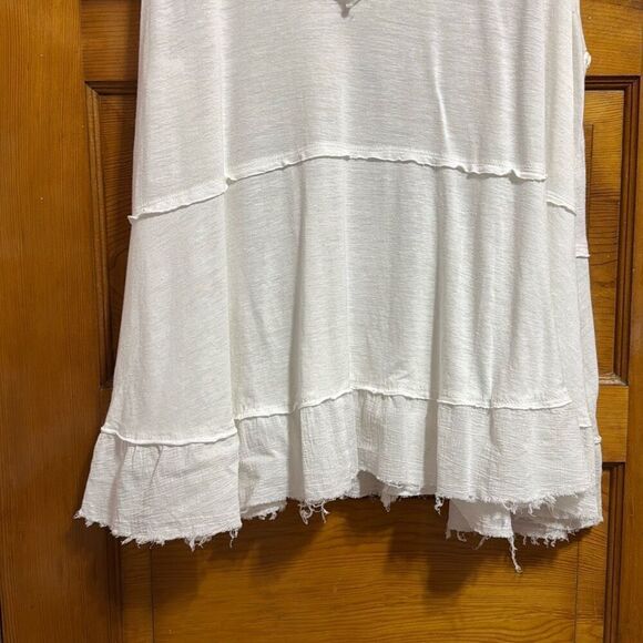 Black Tape Ruffled White V-Neck Tank Blouse Women’s Petite 1X - Picture 5 of 11